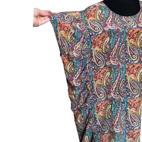 Tolani colorful paisley print short sleeves tunic top size M - Picture 9 of 15